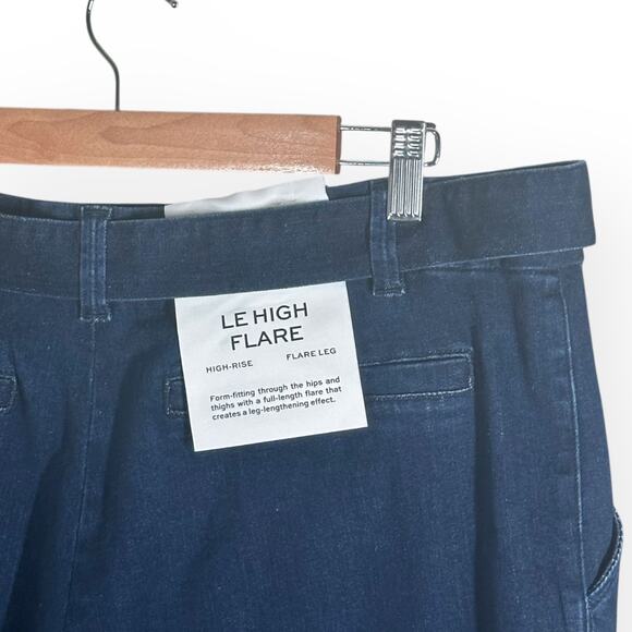 New $228 FRAME D-Belt High Waist Flare Jeans Wide Leg Denim Indigo Blue Bootcut - Picture 12 of 16